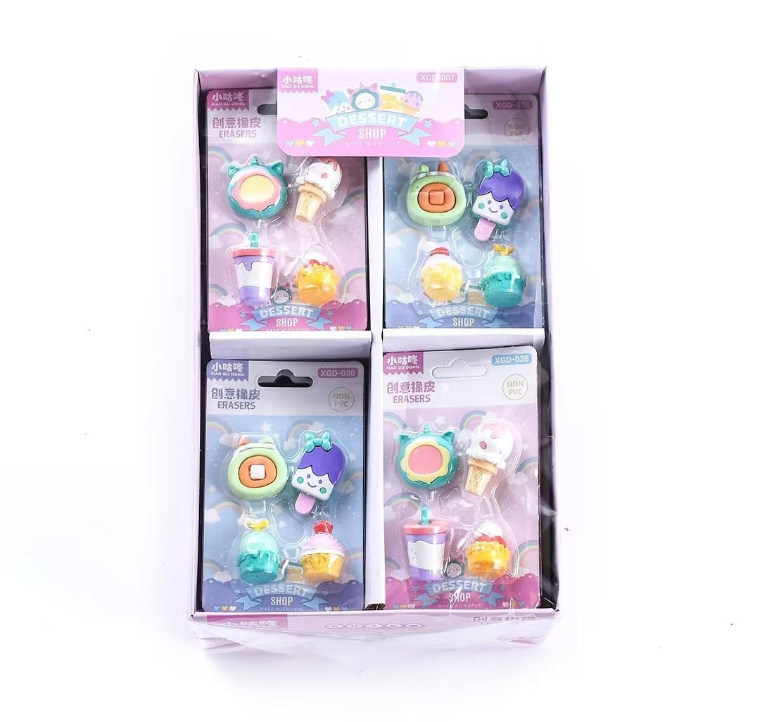 Novelty Themed Eraser, 24-cards