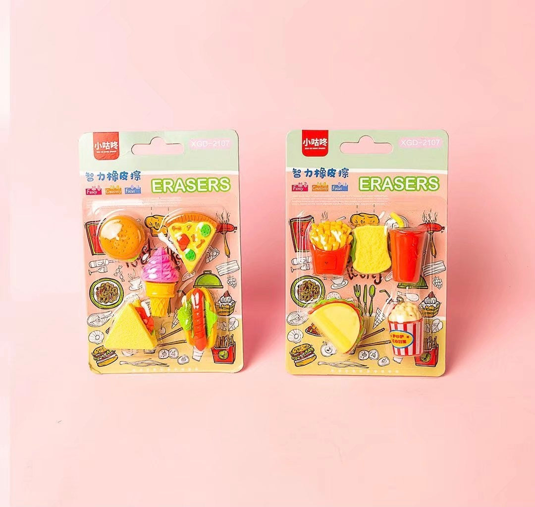 Novelty Themed Eraser, 24-cards