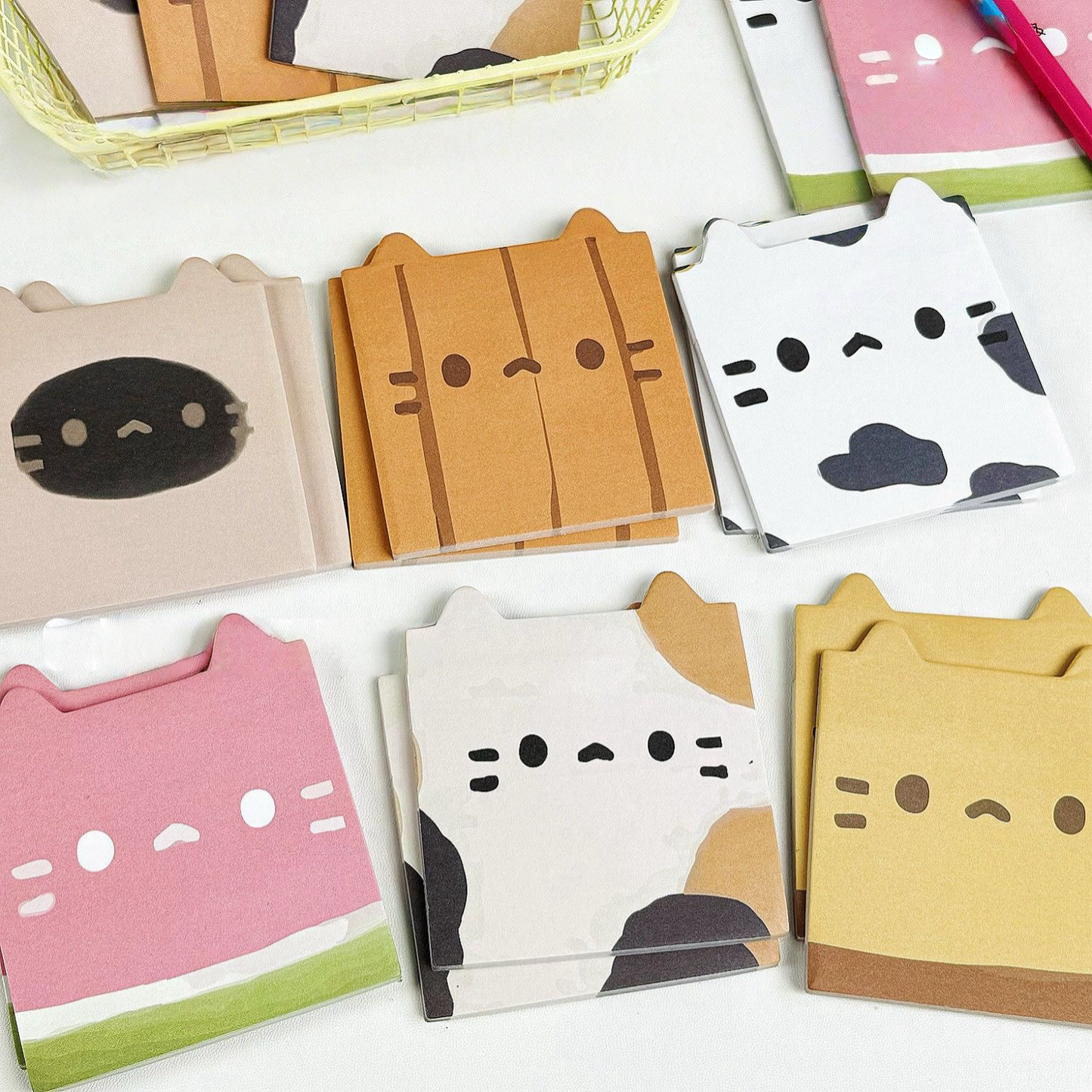 Cute Kitty Toast Sticky Note, 10-pcs