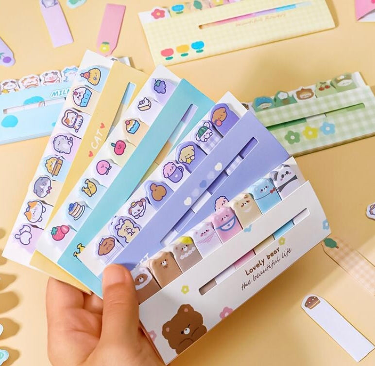 Cute Animal Character Index Tabs, 15-pcs