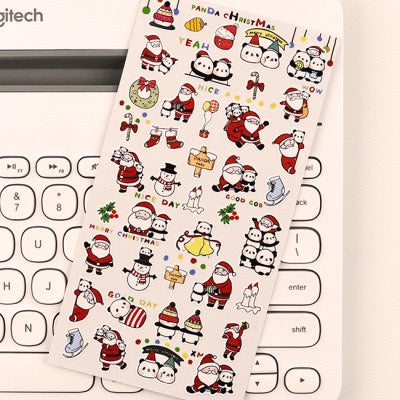NEKONI Panda Christmas Sticker, 20-pcs