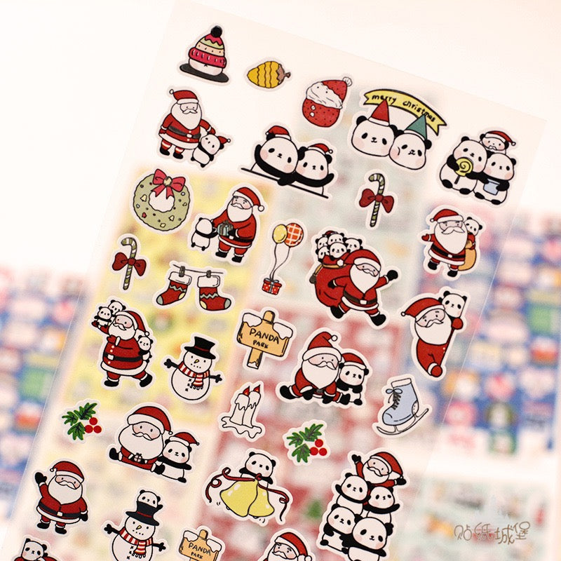 NEKONI Panda Christmas Sticker, 20-pcs