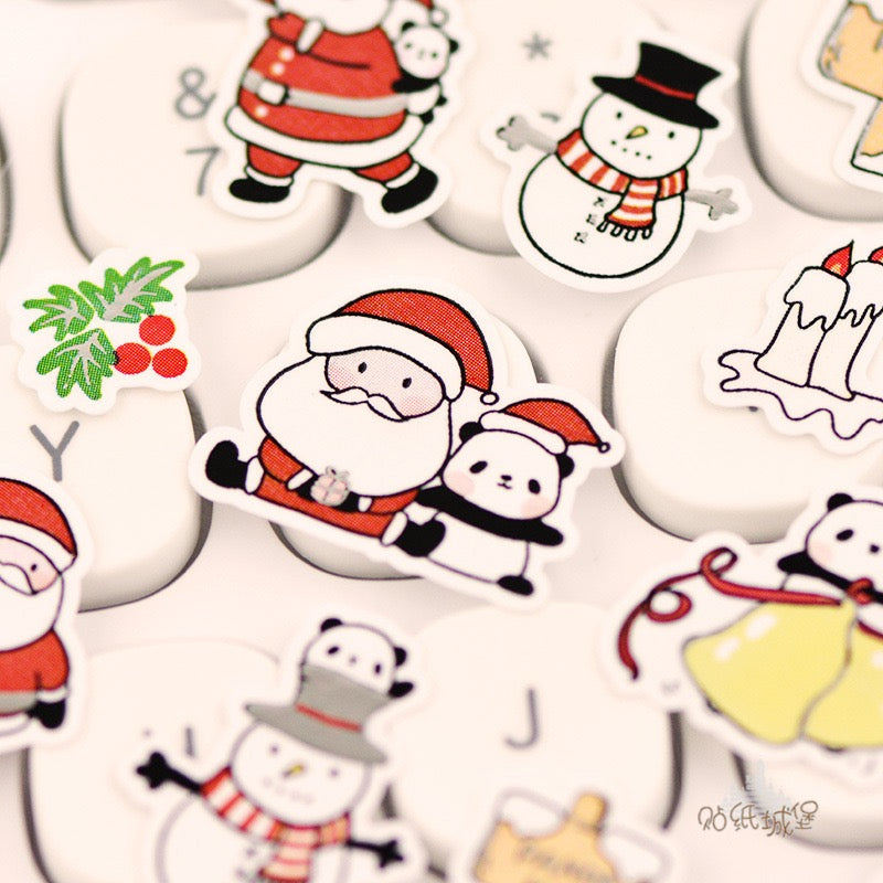 NEKONI Panda Christmas Sticker, 20-pcs