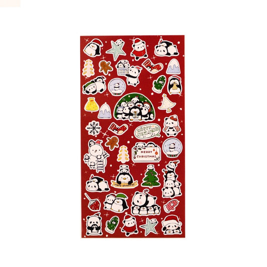 NEKONI Panda Christmas Sticker, 18-pcs