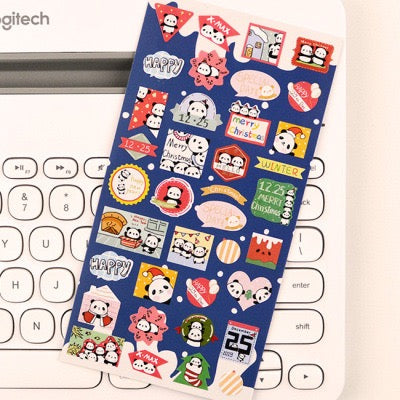 NEKONI Panda Christmas Sticker, 20-pcs