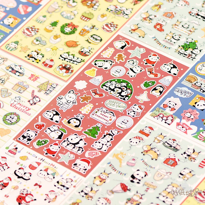 NEKONI Panda Christmas Sticker, 20-pcs