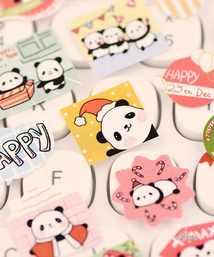NEKONI Panda Christmas Sticker, 20-pcs