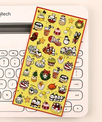 NEKONI Panda Christmas Sticker, 20-pcs