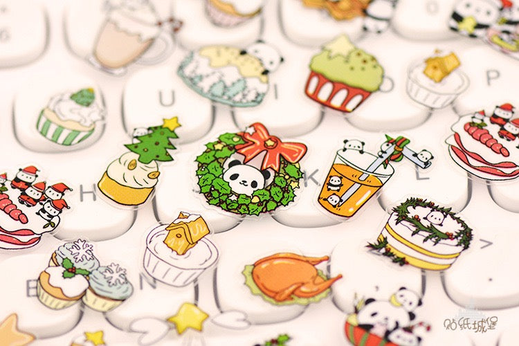 NEKONI Panda Christmas Sticker, 20-pcs