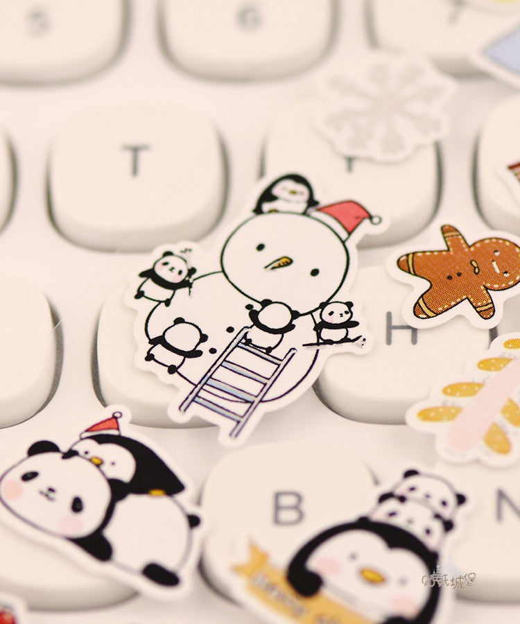 NEKONI Panda Christmas Sticker, 20-pcs