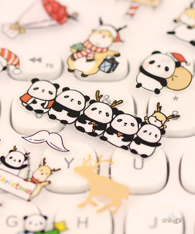 NEKONI Panda Christmas Sticker, 20-pcs