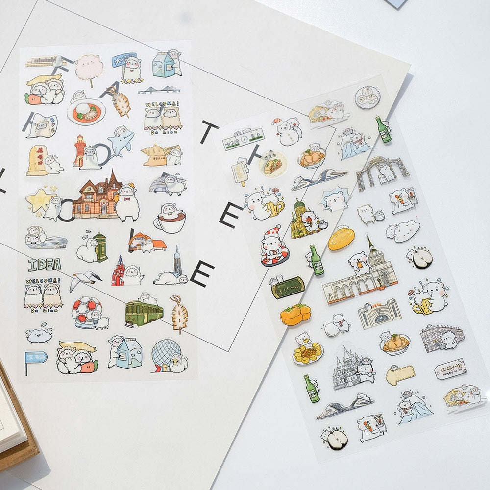 NEKONI Chinese CITY CULTURE sticker, 20-pcs