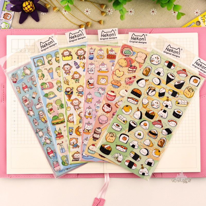 NEKONI Sushi rice ball sticker, 20-pcs