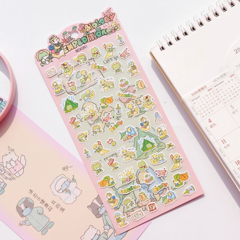NEKONI animal inauguration series sticker, 18-pcs