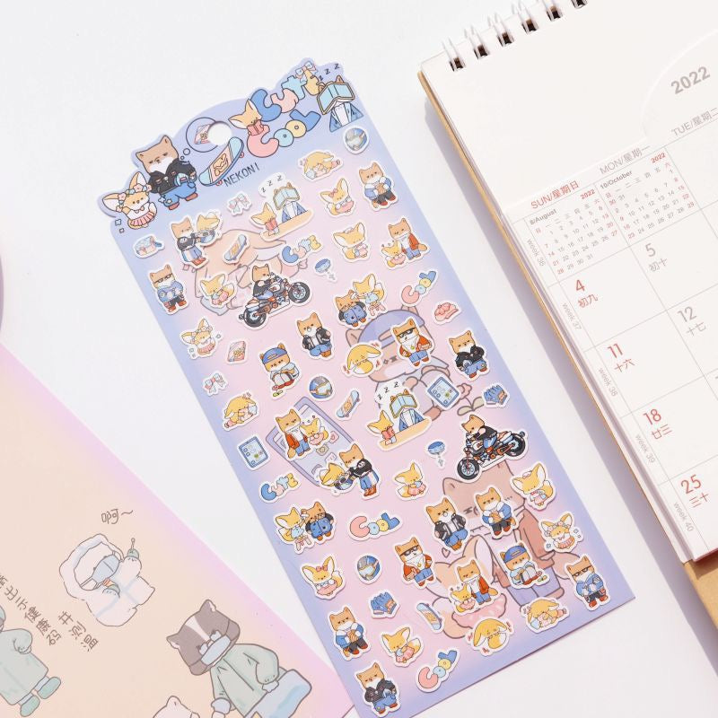 NEKONI animal inauguration series sticker, 18-pcs