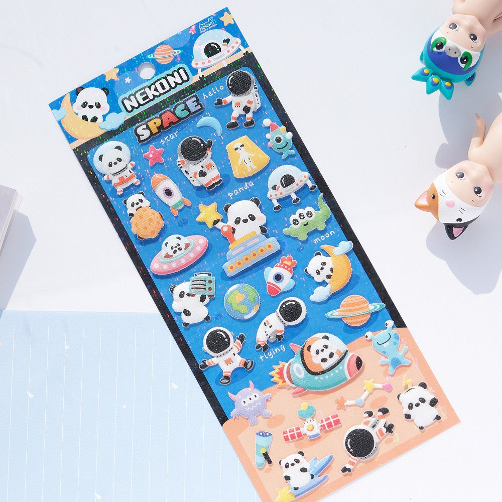 NEKONI Soft Space animal Sticker, 18-pcs