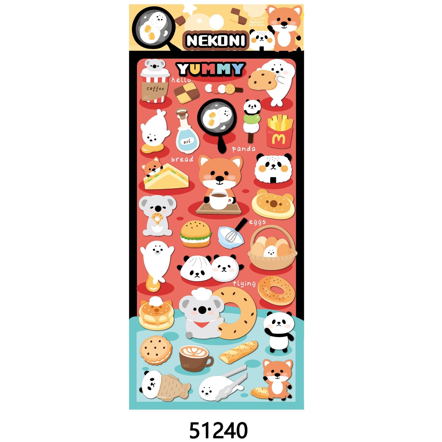 NEKONI Soft Space animal Sticker, 18-pcs