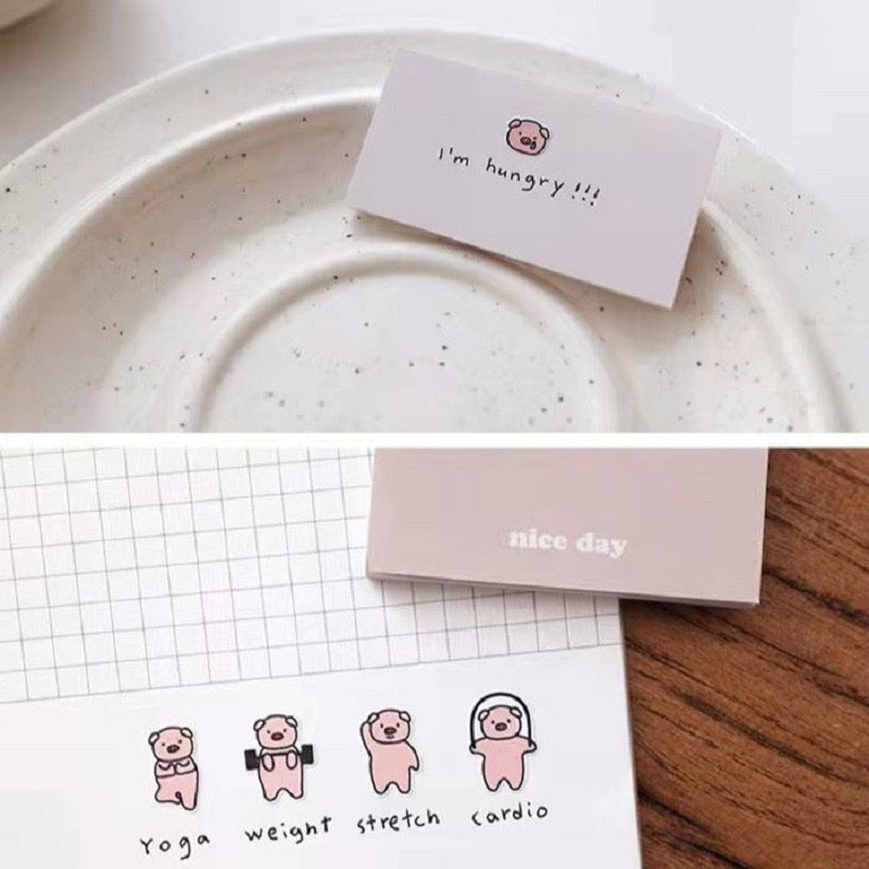 Suatelier cute pig sports diary sticker, 18-pcs