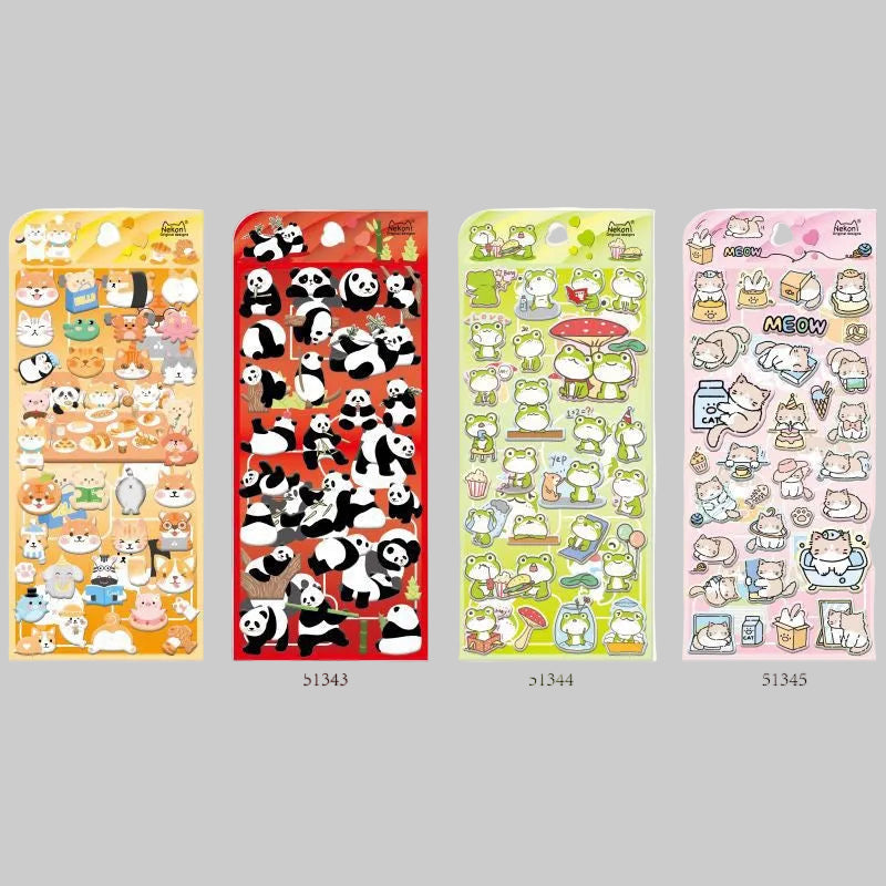 NEKONI Cute animal stereo foam sticker, 18-pcs