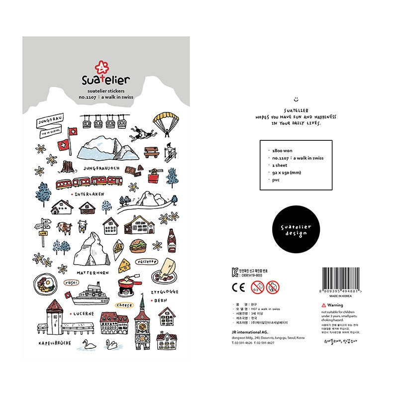 Suatelier Resort City Travels Sticker, 20-pcs