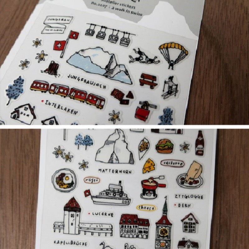 Suatelier Resort City Travels Sticker, 20-pcs