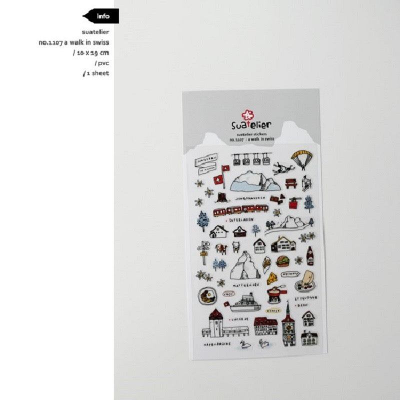 Suatelier Resort City Travels Sticker, 20-pcs
