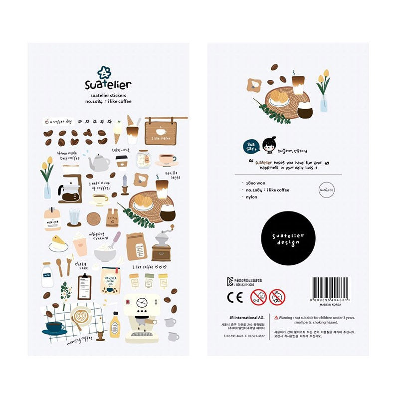 Suatelier Coffee and Dessert Shop Sticker, 18-pcs