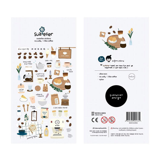 Suatelier Coffee and Dessert Shop Sticker, 18-pcs