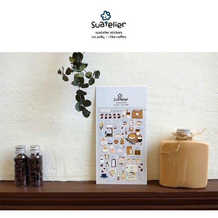 Suatelier Coffee and Dessert Shop Sticker, 18-pcs