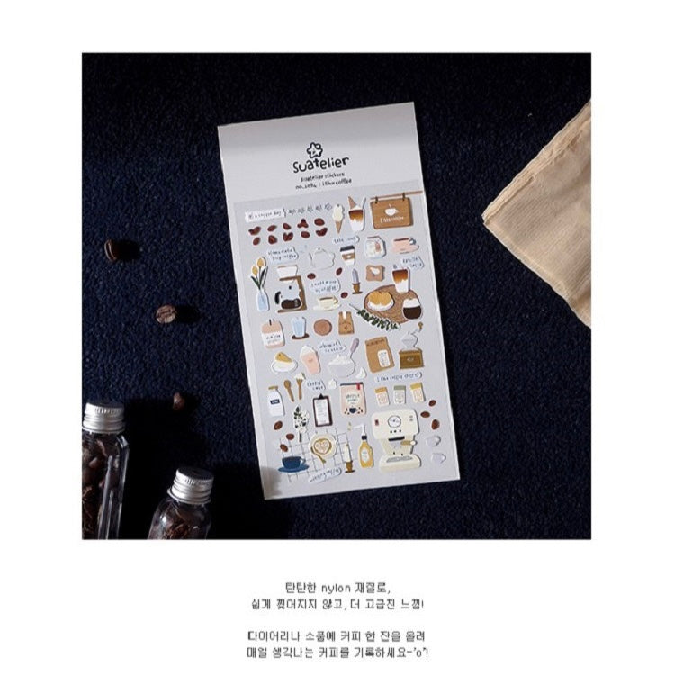 Suatelier Coffee and Dessert Shop Sticker, 18-pcs