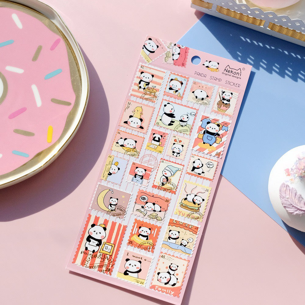 NEKONI Animal Stamps Stickers, 18-pcs
