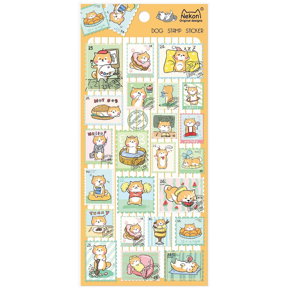 NEKONI Animal Stamps Stickers, 18-pcs