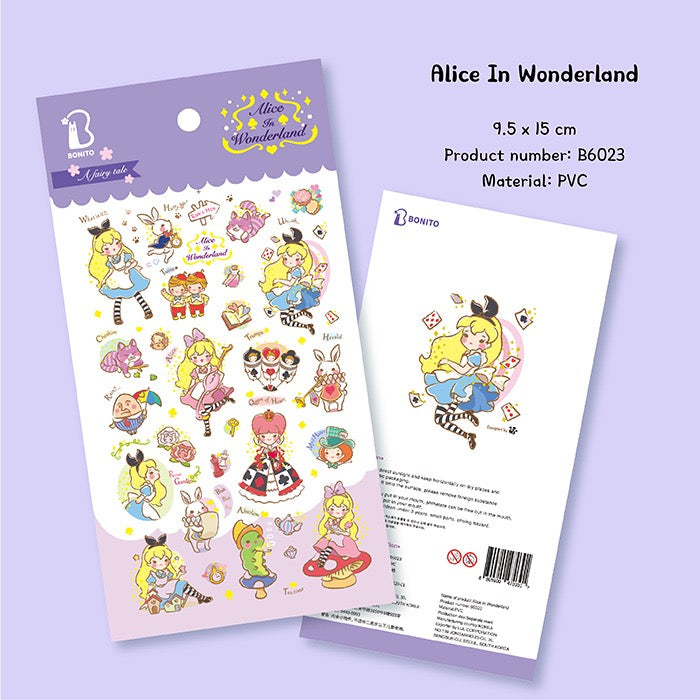 BONITO Alice Wonderland Fairy Tale Sticker, 18-pcs