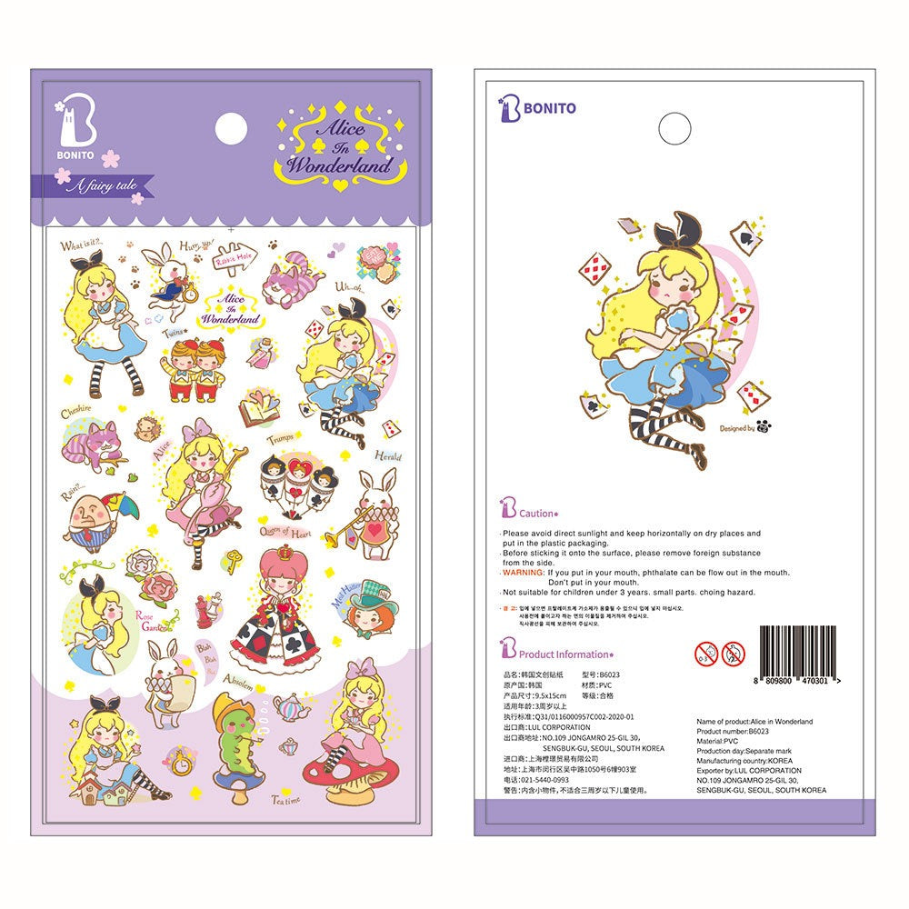 BONITO Alice Wonderland Fairy Tale Sticker, 18-pcs