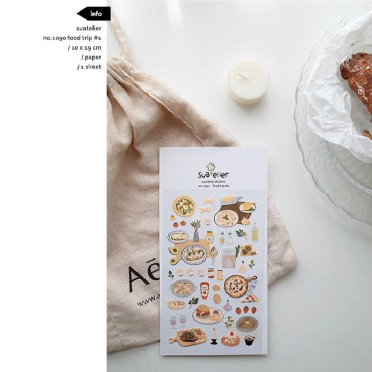 Suatelier Pizza Party Sticker, 18-pcs