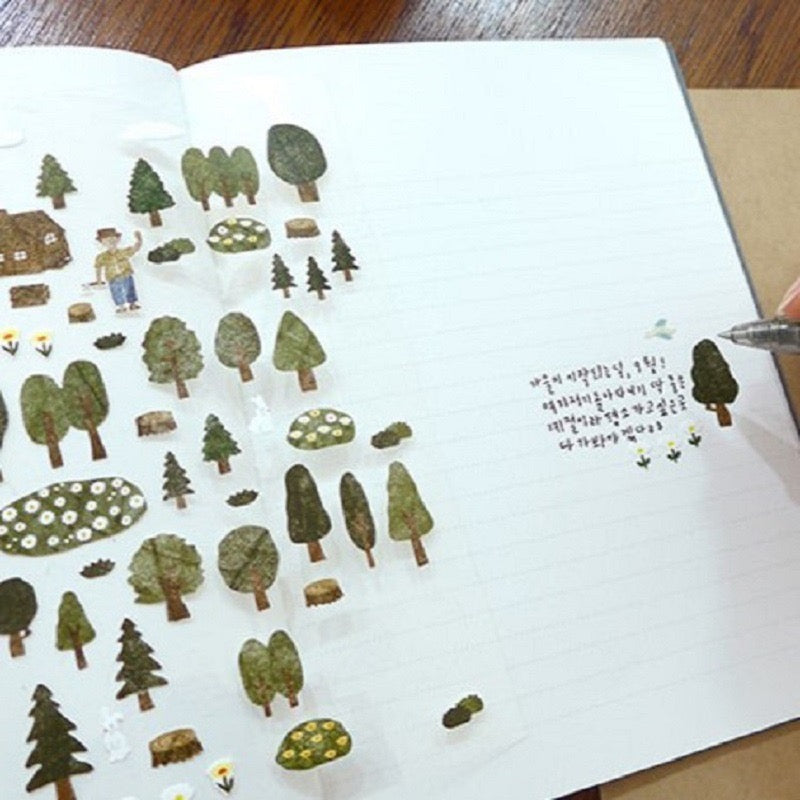 Suatelier Forest Paper Sticker, 18-pcs