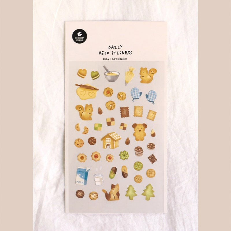 Suatelier Let's Bake! Paper Sticker, 18-pcs