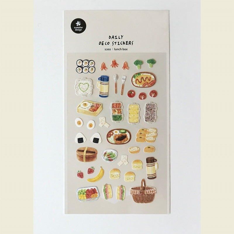 Suatelier Lunch Box Paper Stickers, 18-pcs