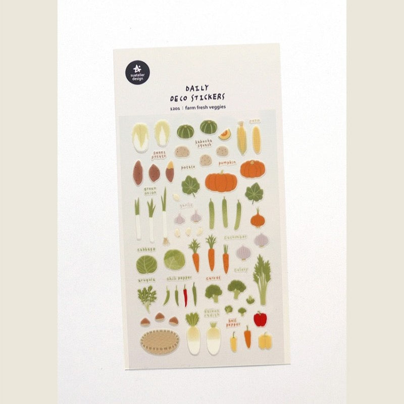 Suatelier Farm Fresh Veggies Stickers, 18-pcs