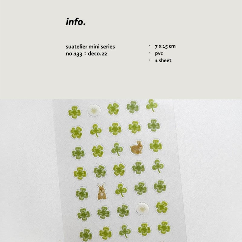 Suatelier Mini Four Leaf Stickers, 18-pcs