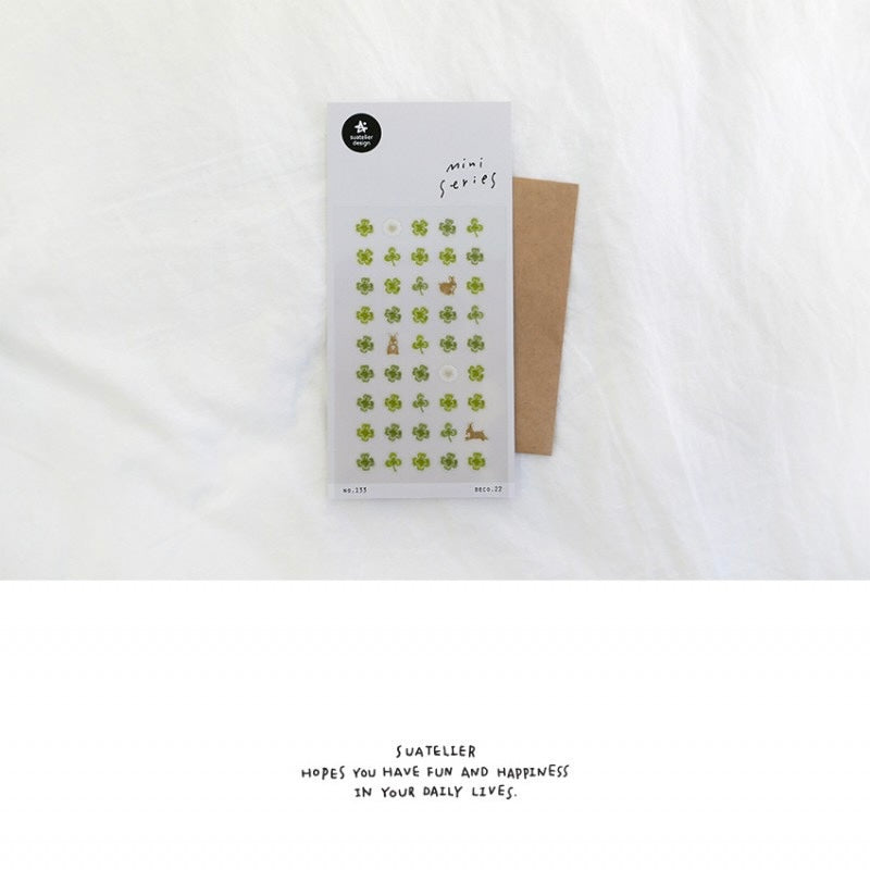 Suatelier Mini Four Leaf Stickers, 18-pcs