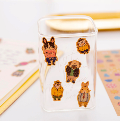 Cute Kraft Paper Sticker Sheet, 20-pcs/set