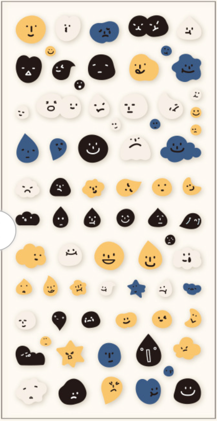 Emotion Expression Stickers, 20-pcs/set