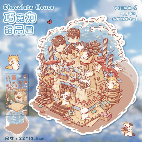 DIY Mini Scene Sticker Collection, 10-pcs/set