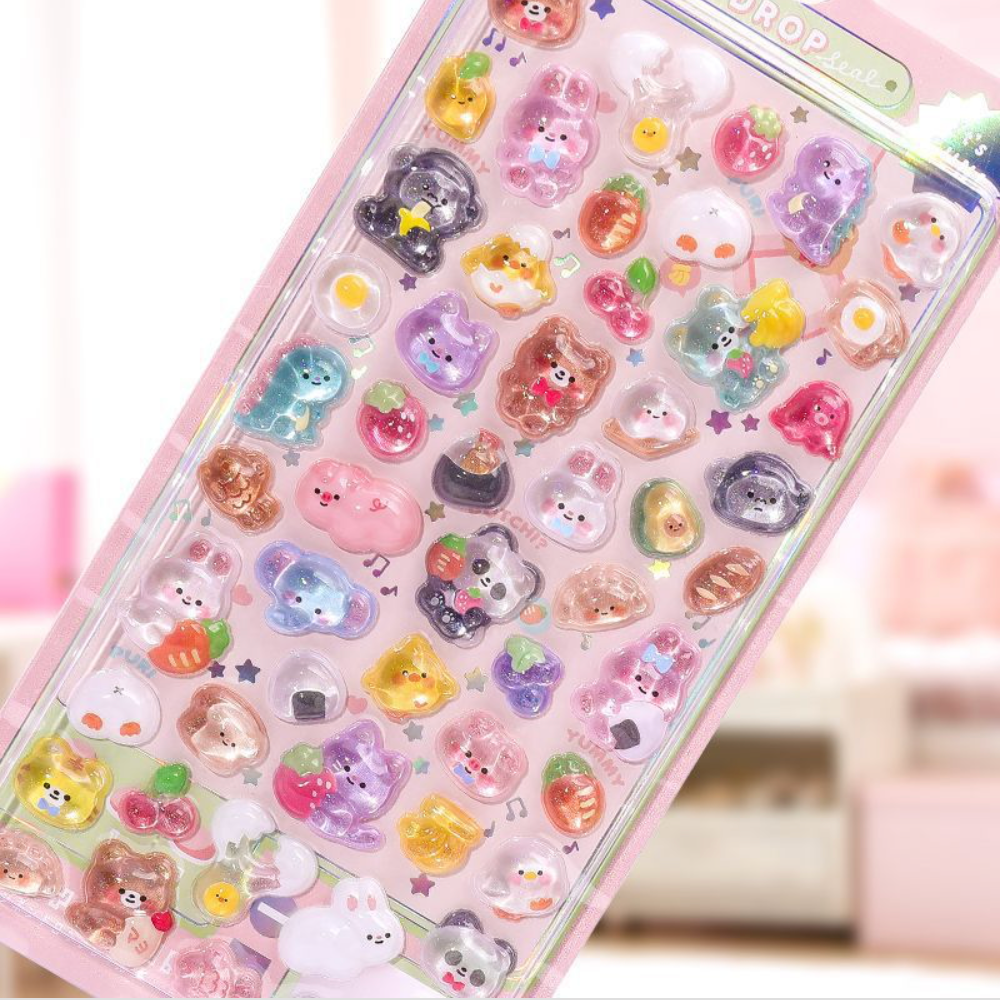 3D Sticker Cute Animal & Dessert Collection, 20-pcs/set
