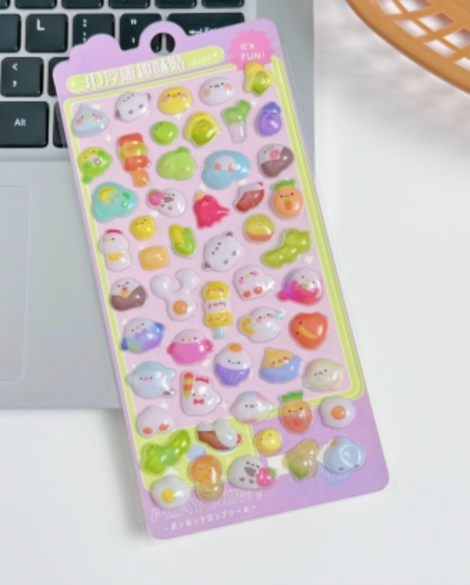 3D Sticker Cute Animal & Dessert Collection, 20-pcs/set