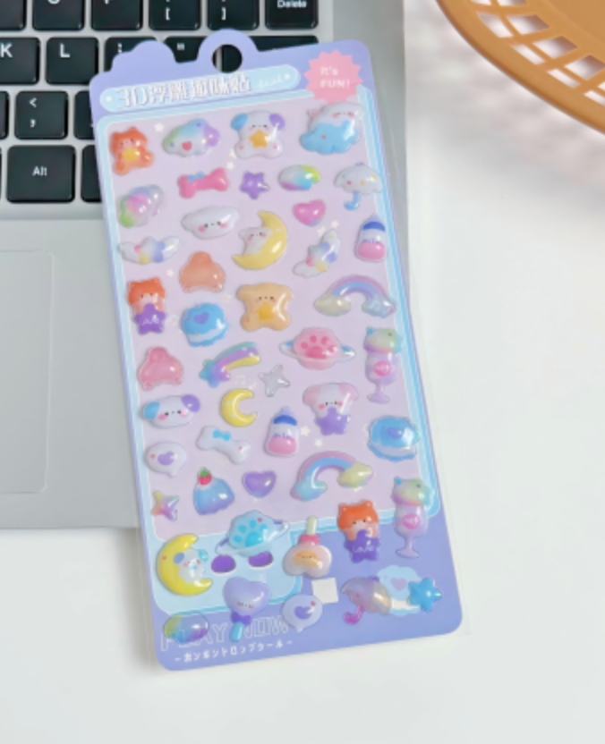 3D Sticker Cute Animal & Dessert Collection, 20-pcs/set