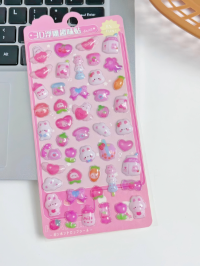 3D Sticker Cute Animal & Dessert Collection, 20-pcs/set