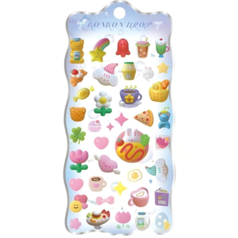 3D Sticker Cute Animal & Dessert Collection, 20-pcs/set
