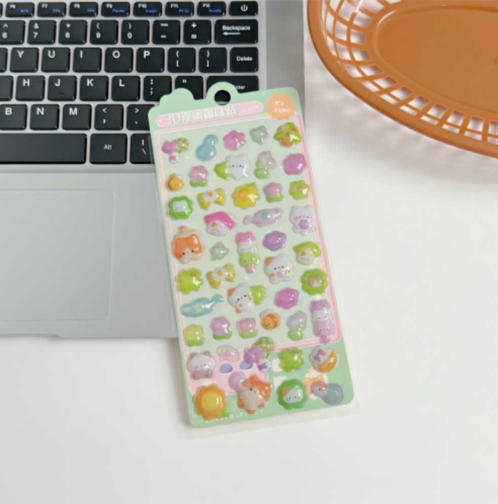 3D Sticker Cute Animal & Dessert Collection, 20-pcs/set